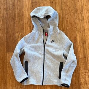 Kids Nike Tech Light Gray Full-Zip Hoodie